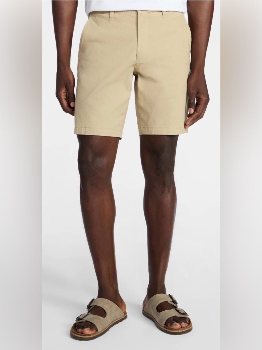 George Men’s Modern Fit Flat Front Sesame Seed Shorts Size 46 9” Inseam New